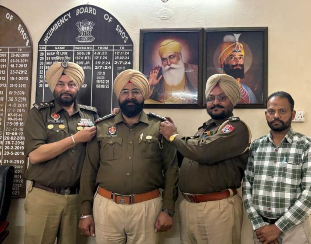Sub Inspector Gurnek Singh posted in Police Station Garhshankar became Inspector after promotion